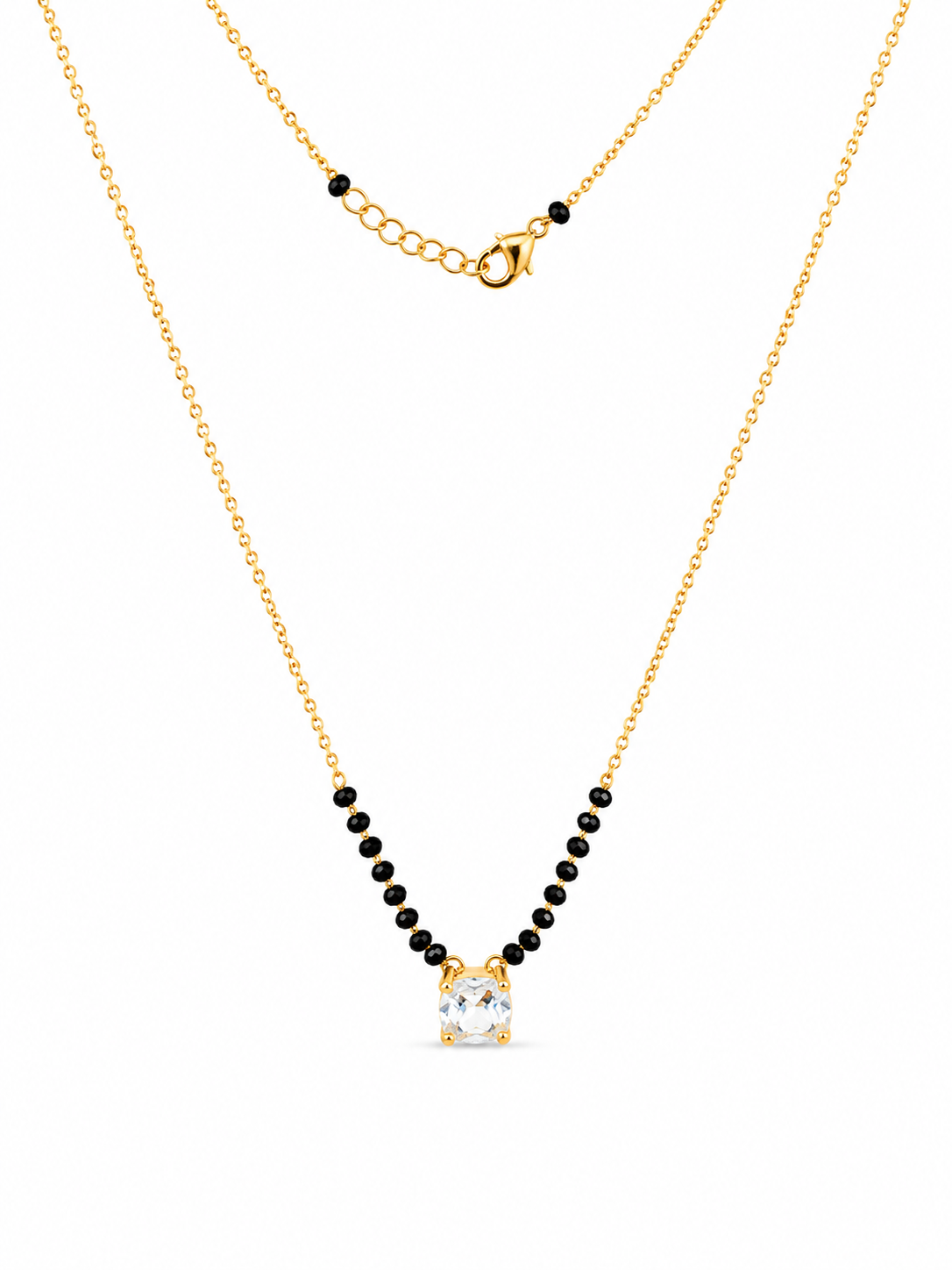 Noir Spark Solitaire Necklace