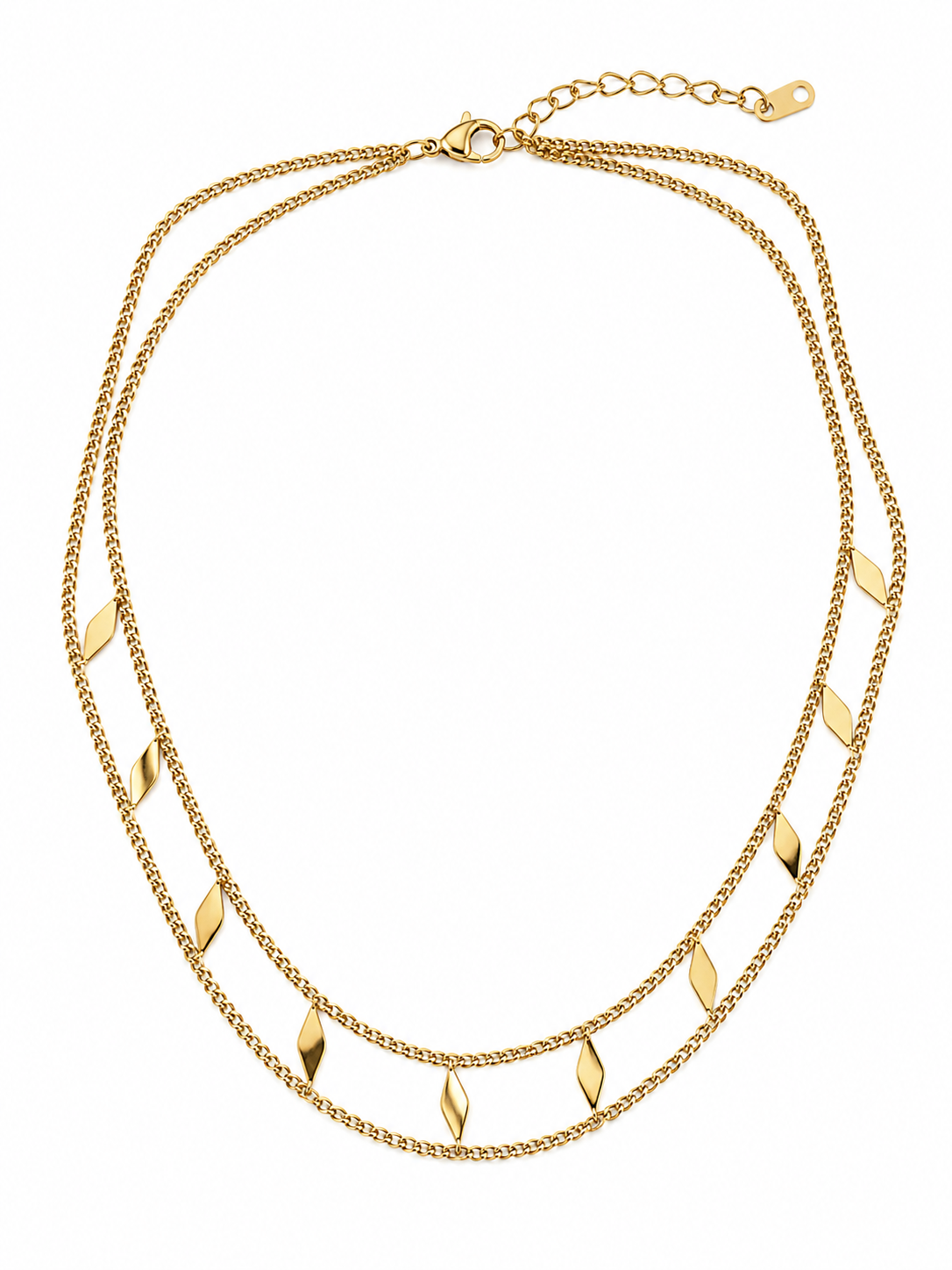Dual Layer Geometric Charm Necklace
