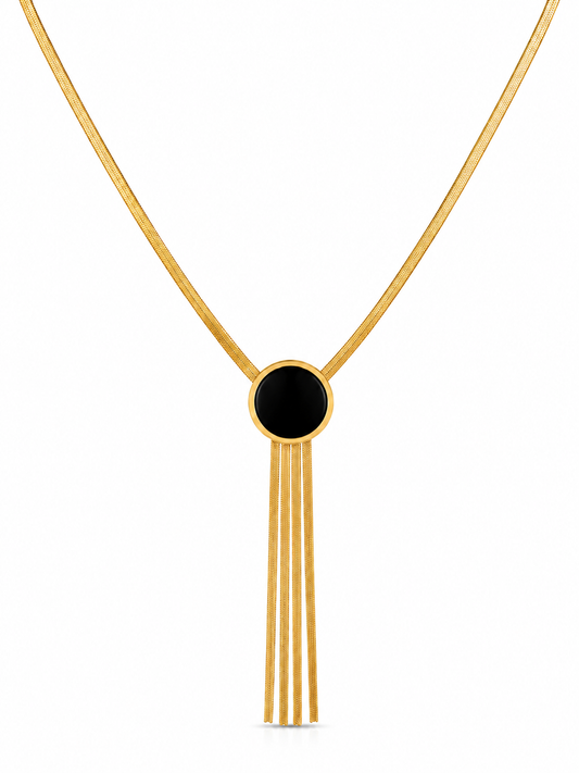 Black Tassel Statement Necklace