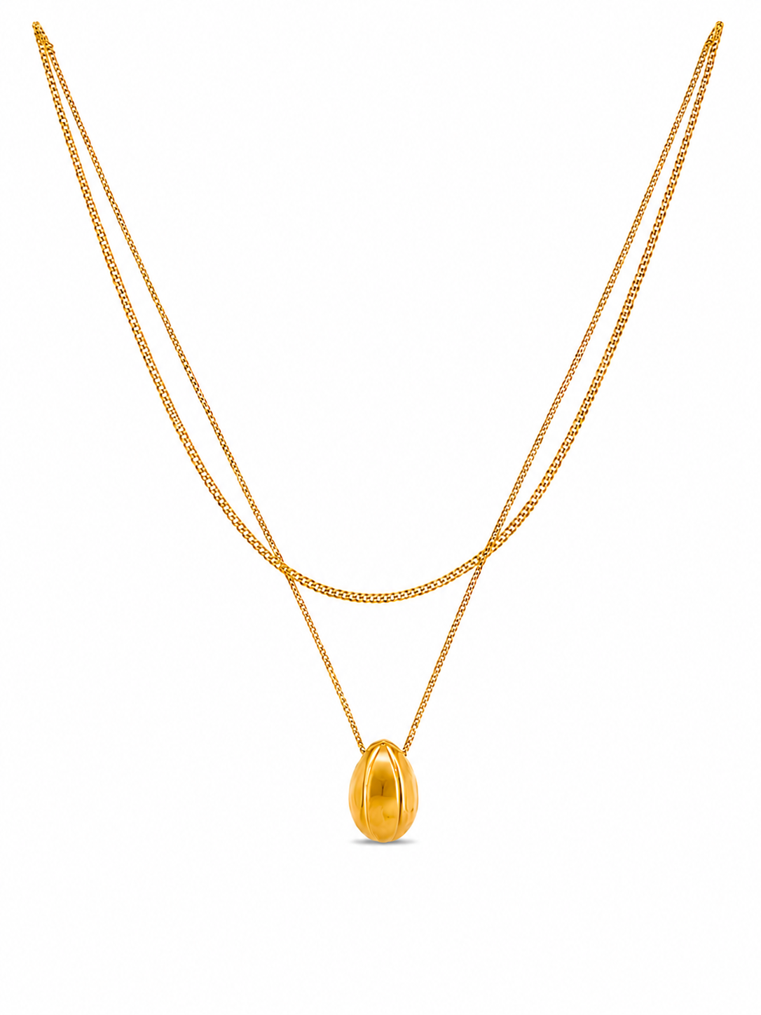 Sculpted Oval Layered Necklace
