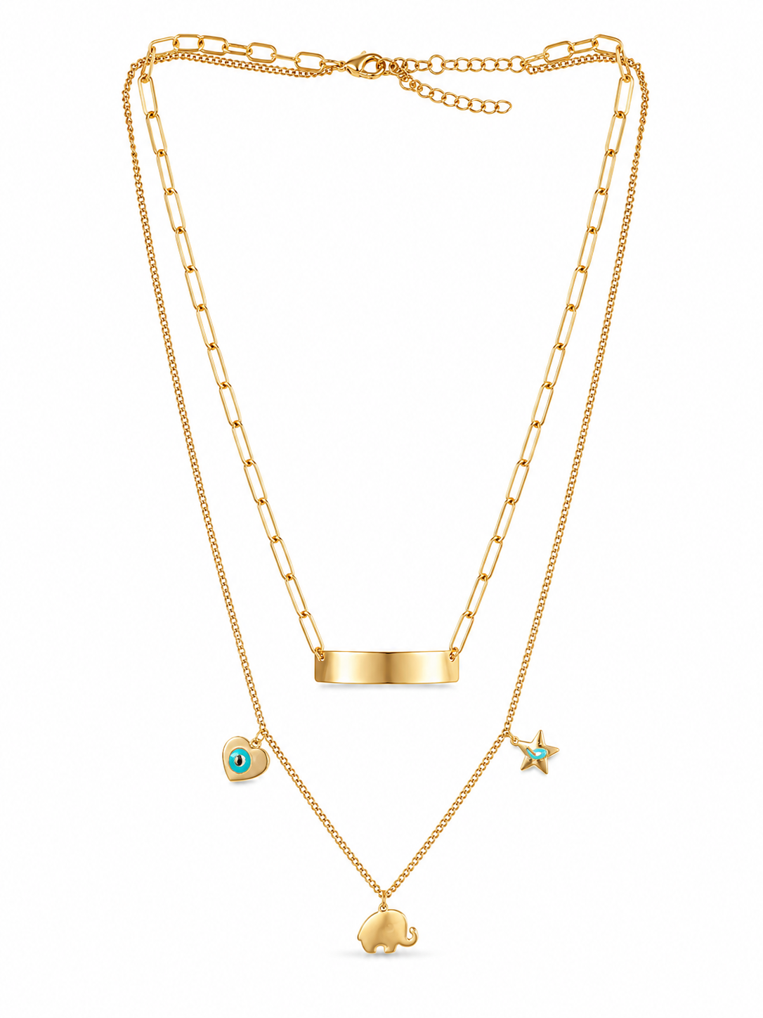 Elephant Lucky Charms Layered Necklace