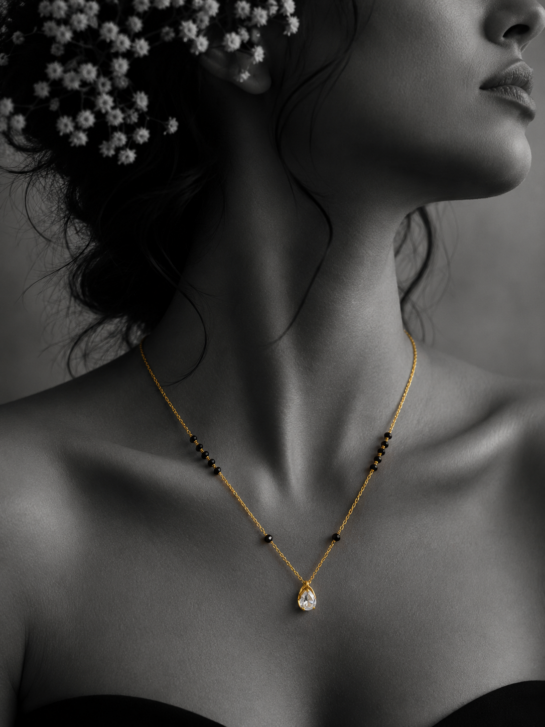 Midnight Drop Pendant Necklace