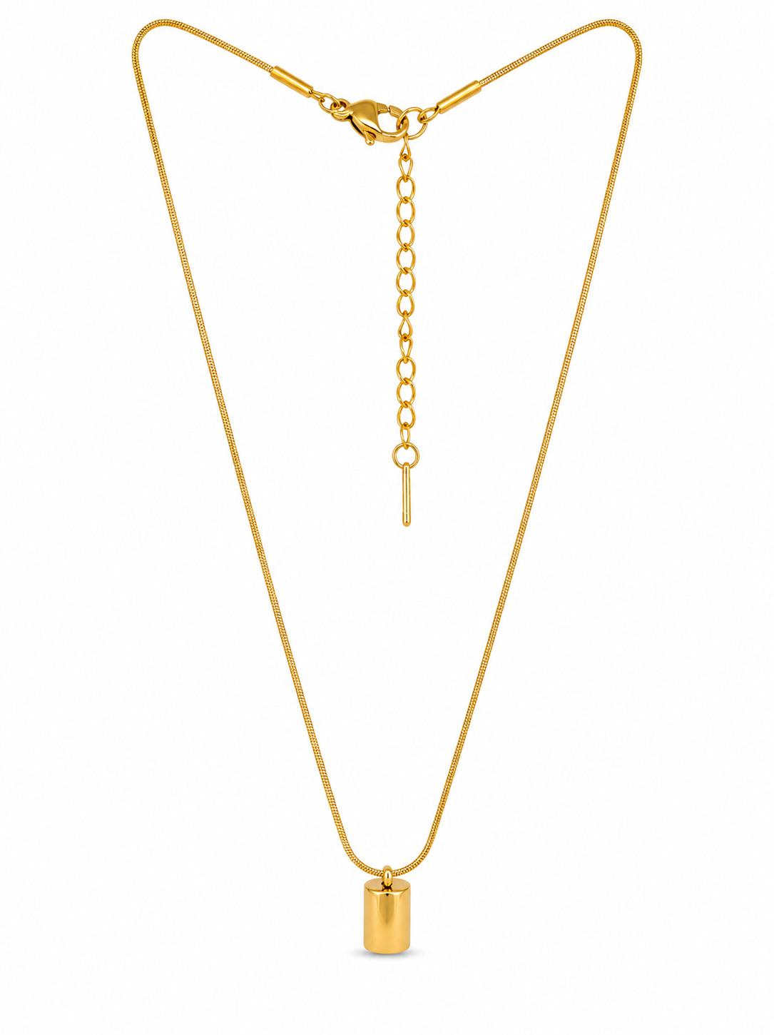 Cylinder Drop Pendant Necklace