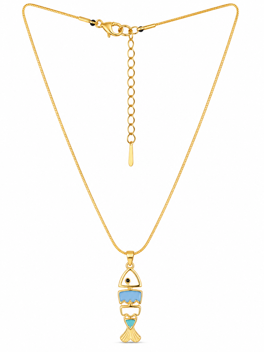 Abstract Fish Pendant Necklace