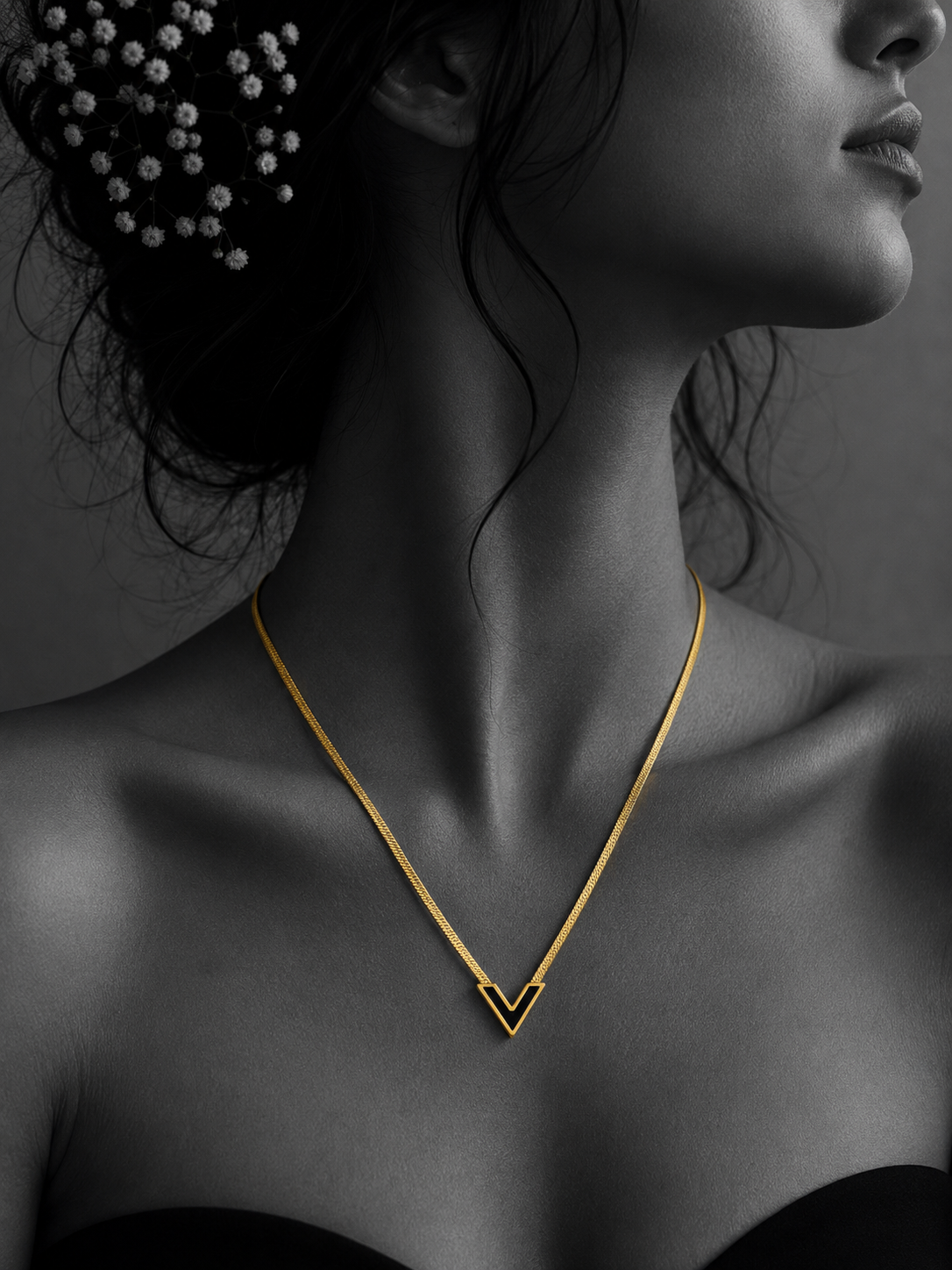 Chevron V Statement Necklace