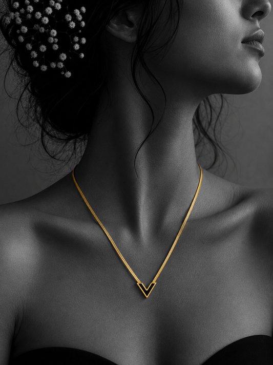 Chevron V Statement Necklace