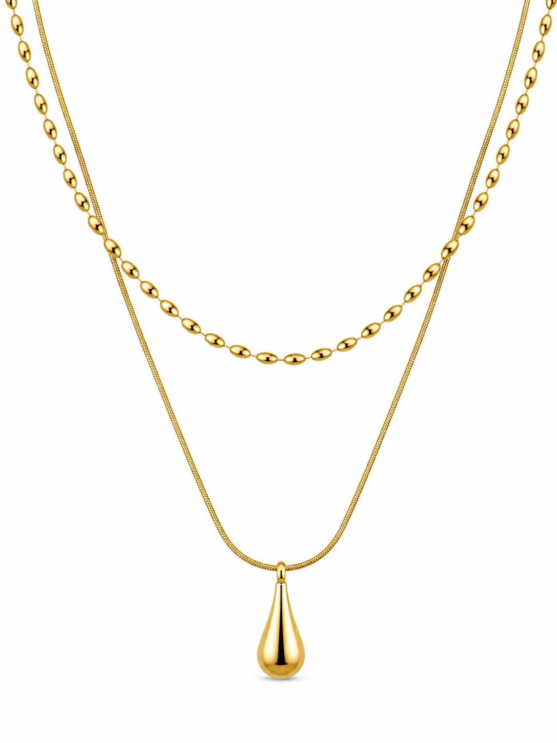 Teardrop Layered Pendant Necklace