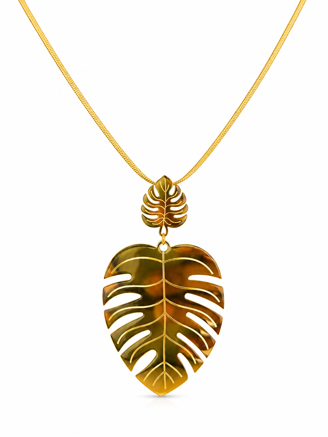Monstera Leaf Statement Necklace