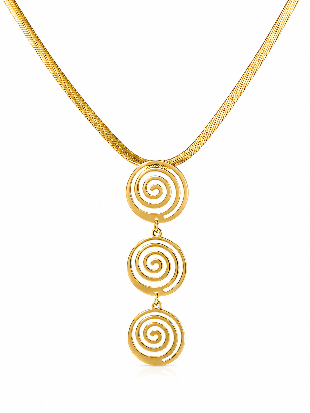 Triple Spiral Drop Necklace