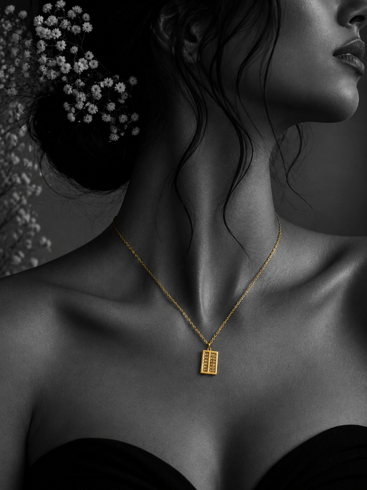 Minimal Abacus Pendant Necklace