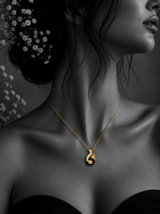 Crystal Snail Charm Necklace