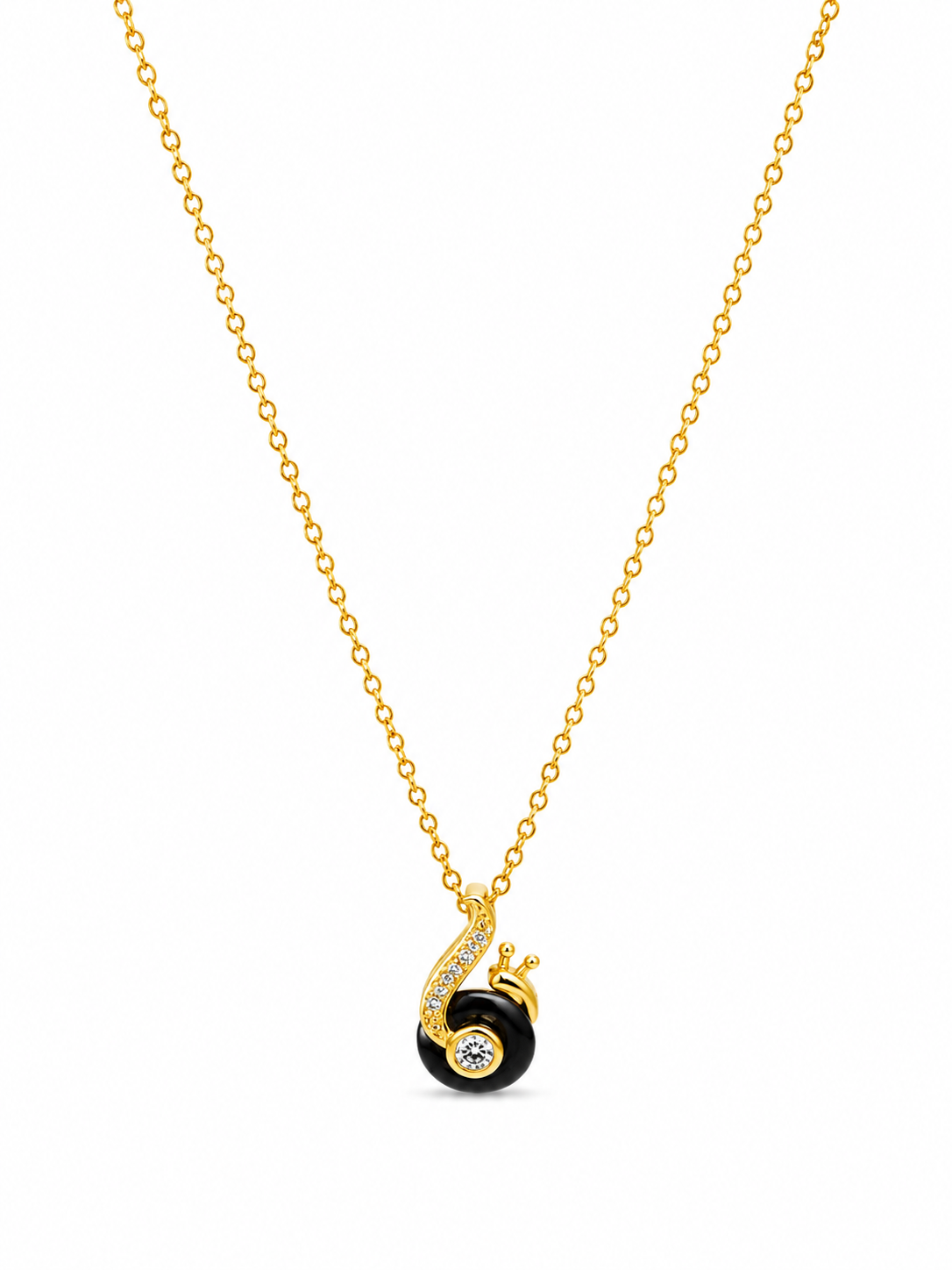 Crystal Snail Charm Necklace