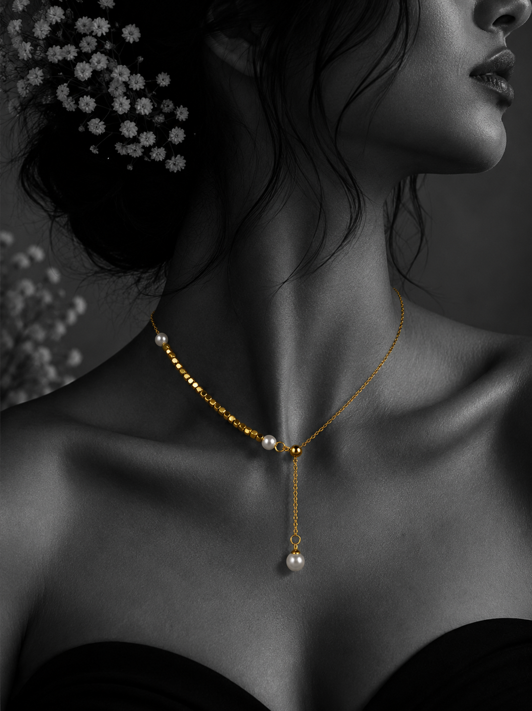 Pearl Bead Drop Necklace