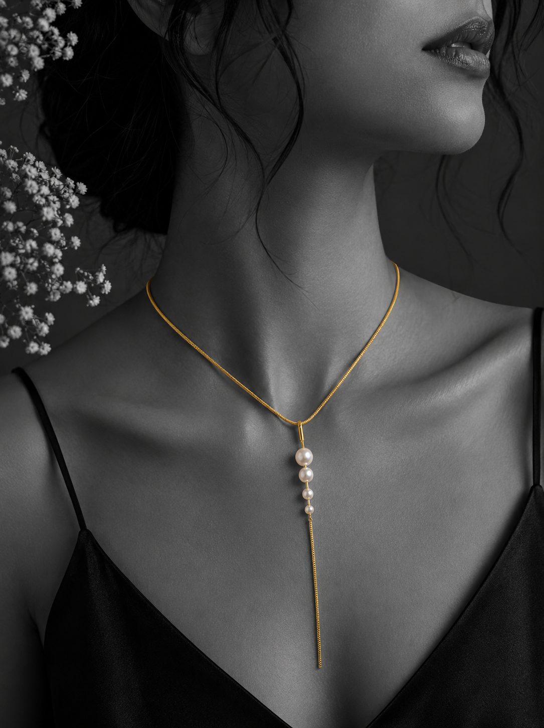 Pearl Cascade Drop Necklace