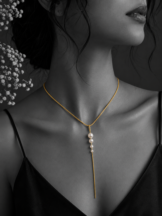 Pearl Cascade Drop Necklace
