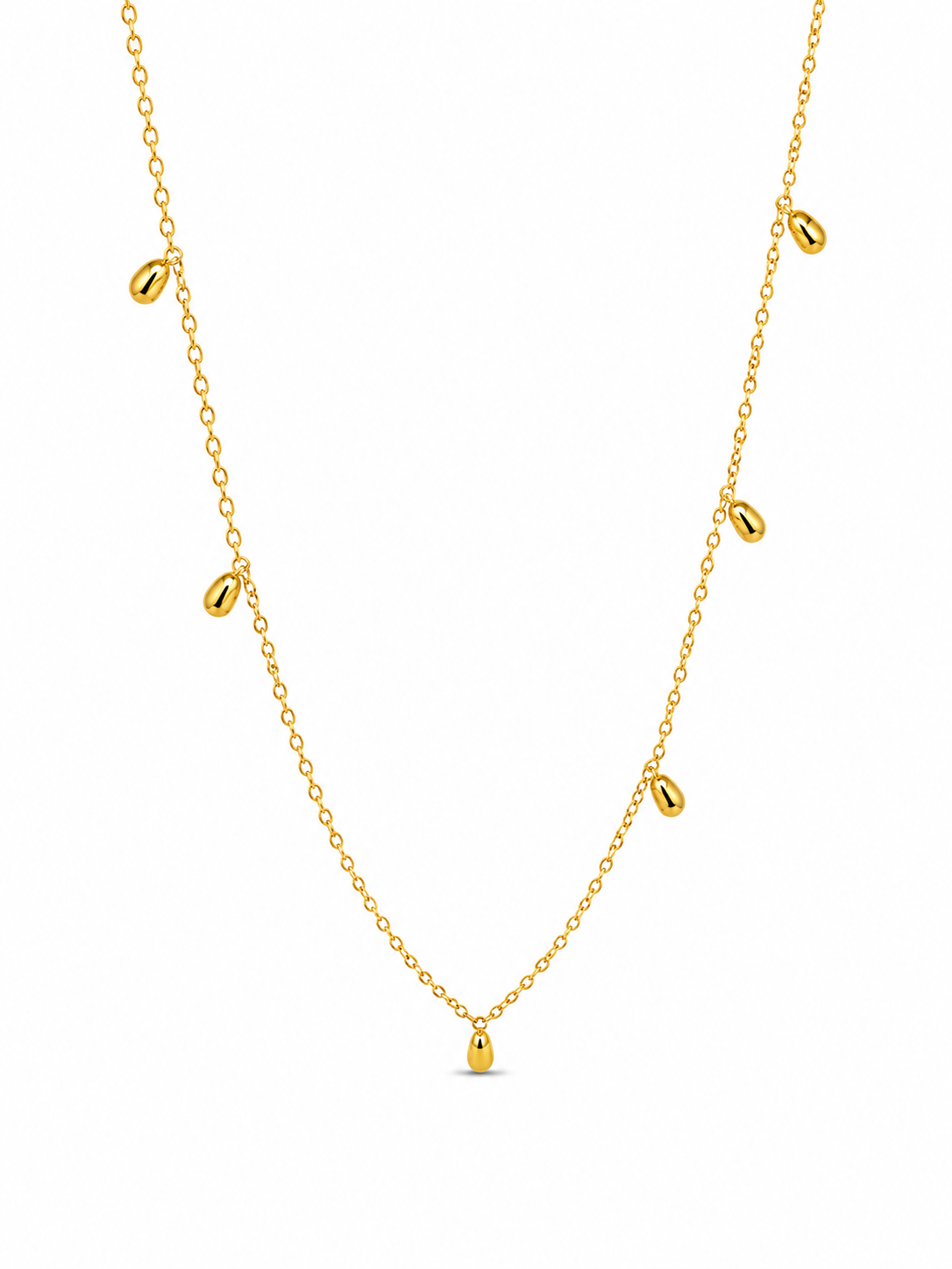 Golden Droplet Charm Necklace