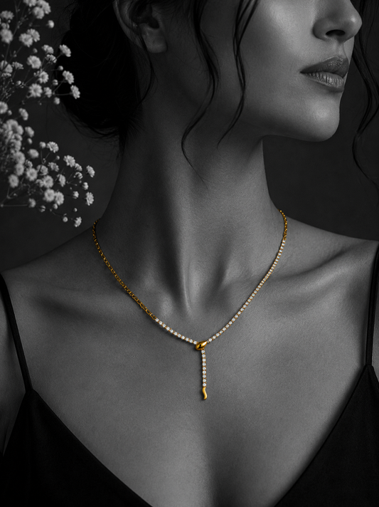 Crystal Cascade Y Necklace