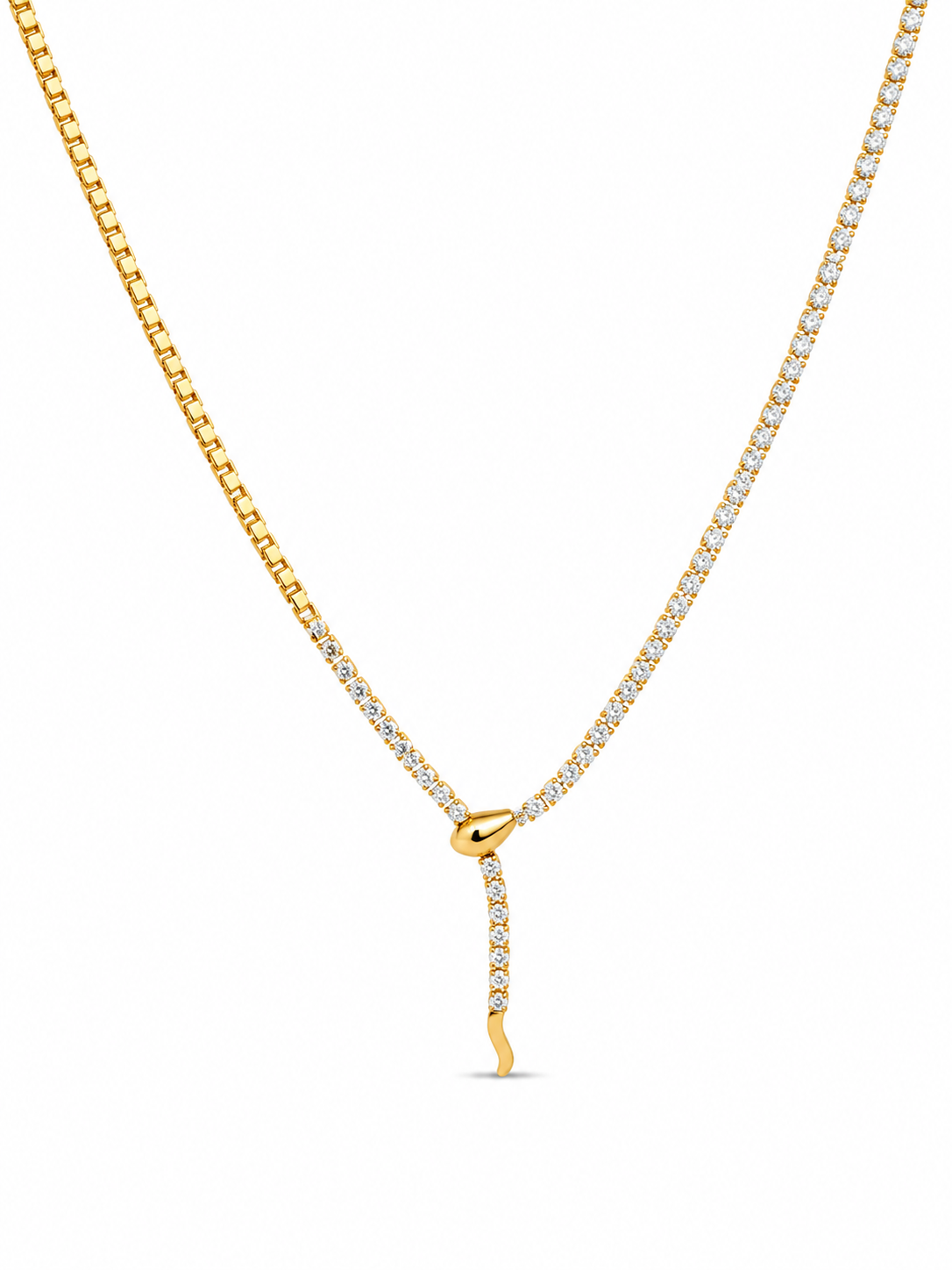 Crystal Cascade Y Necklace