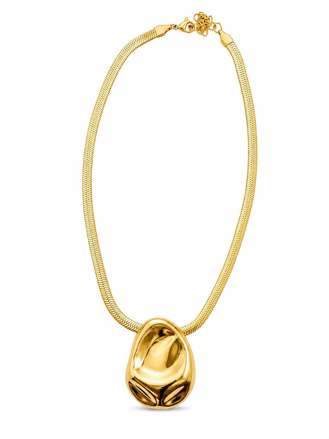 Molten Gold Statement Pendant Necklace