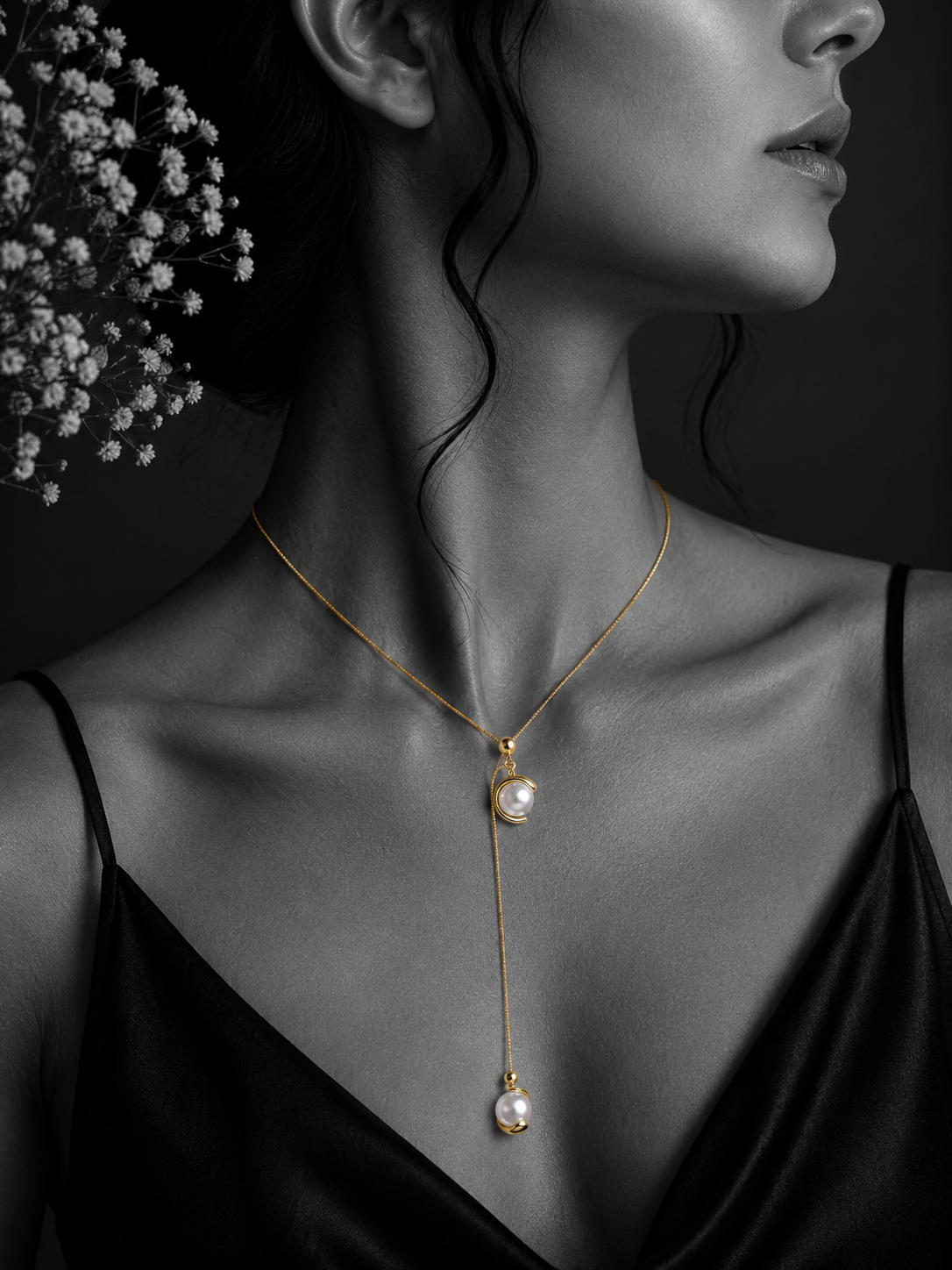 Celeste Pearl Drop Necklace