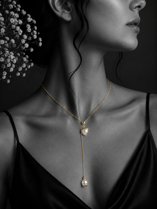 Celeste Pearl Drop Necklace