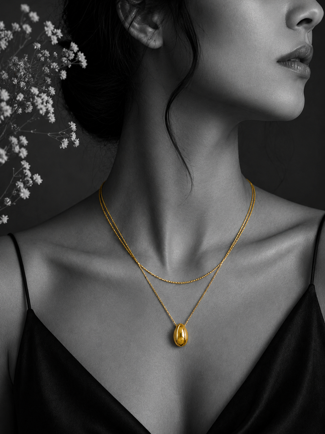 Sculpted Oval Layered Necklace