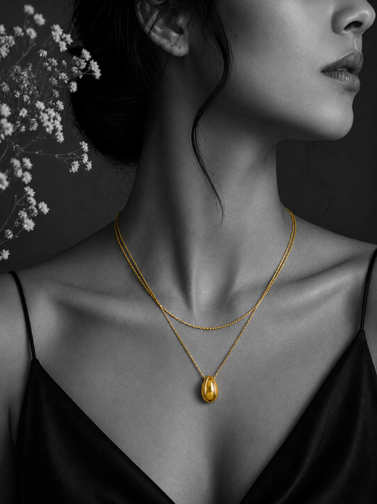 Sculpted Oval Layered Necklace