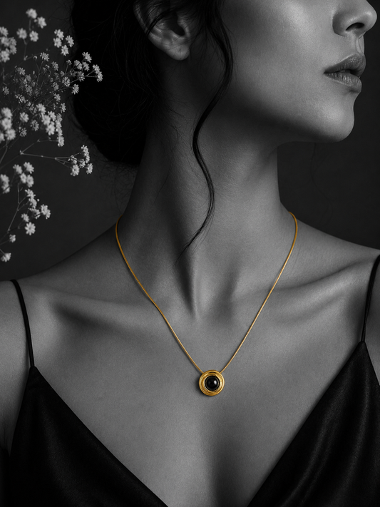 Orbit Noir Pendant Necklace