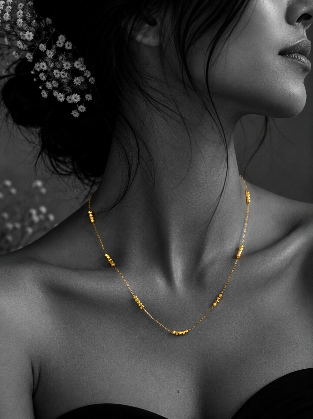 Aurelia Square Bead Chain Necklace