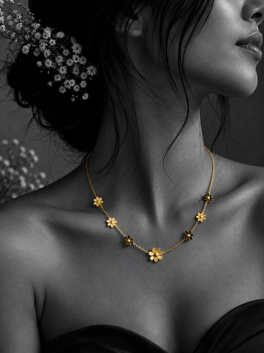 Blossom Meadow Floral Charm Necklace