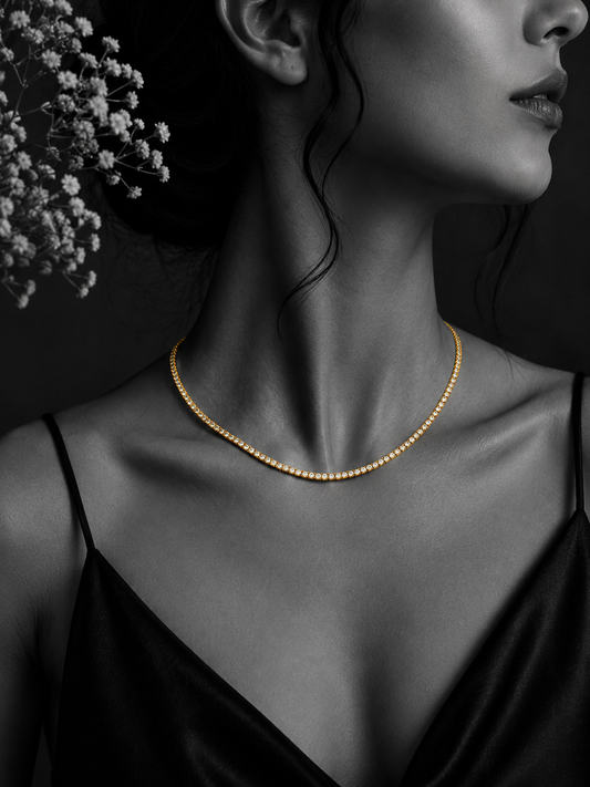 Celeste Crystal Tennis Choker Necklace