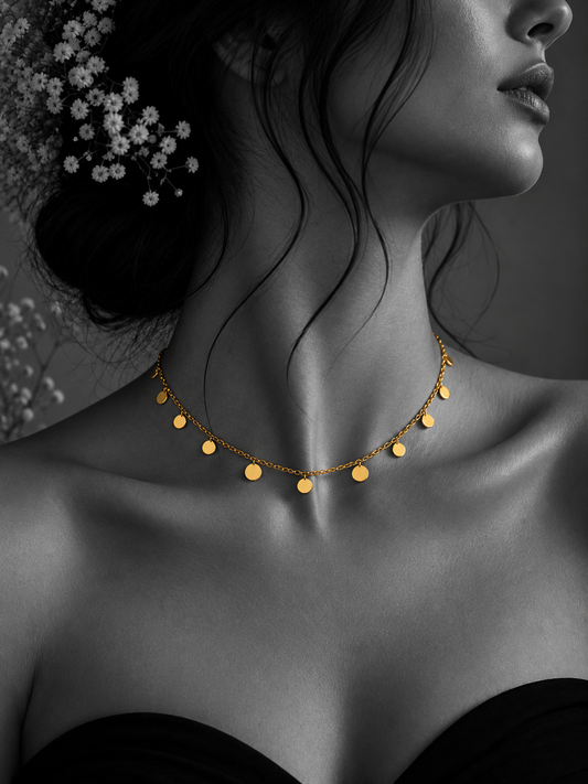 Luna Disc Charm Necklace