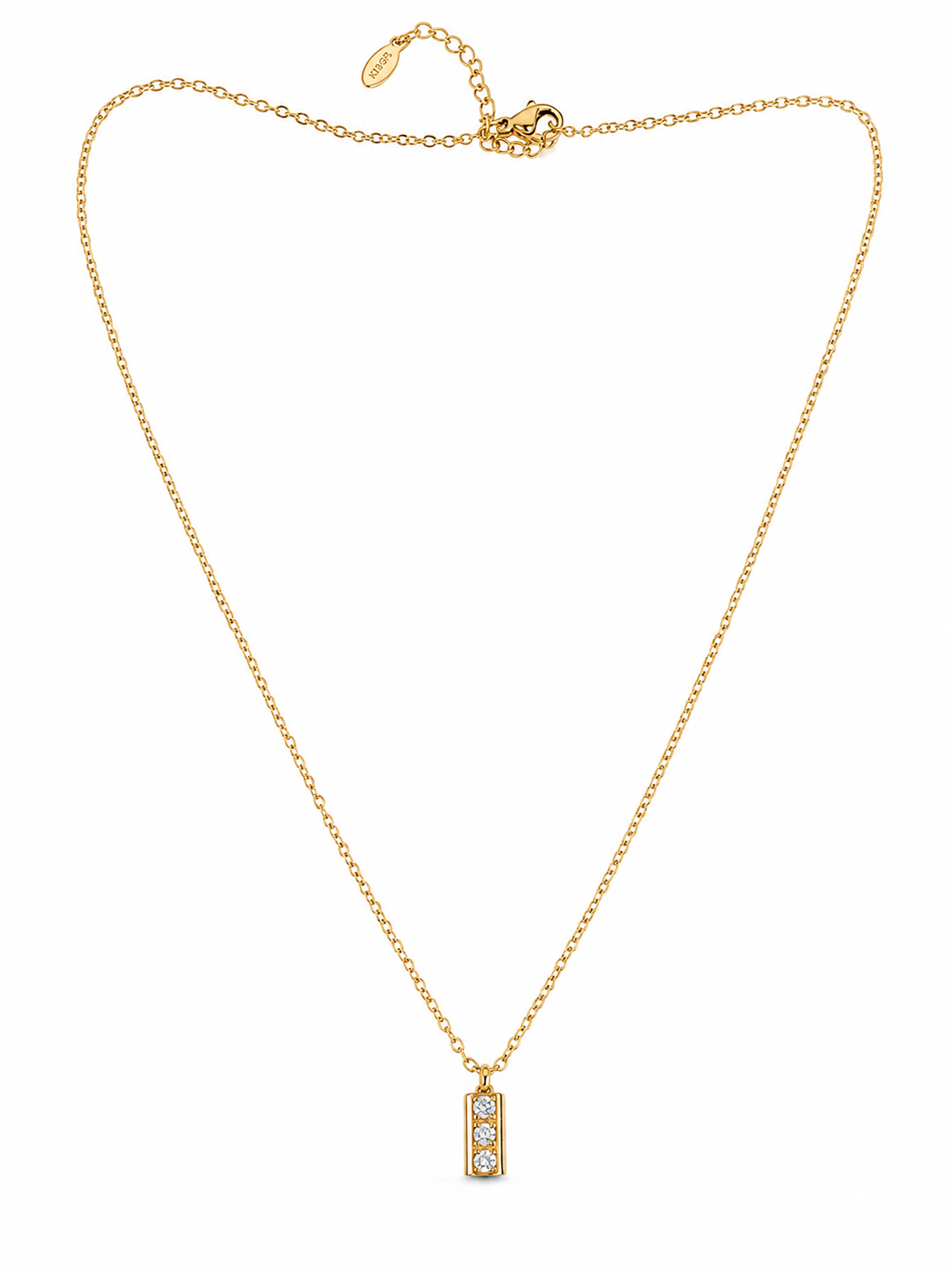 Trinity Crystal Bar Pendant Necklace